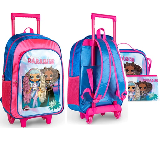 L.O.L Surprise O.M.G 3 In 1 School Set, Trolley 18'', Lunch Bag, Pencil Case