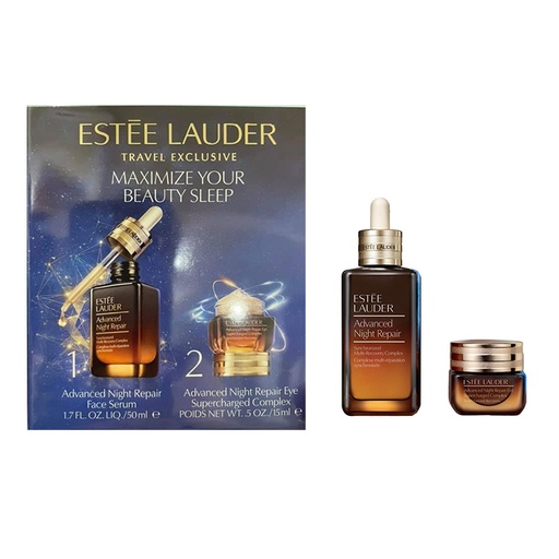 Estee Lauder Travel Exclusive, Maximize Your Beauty Sleep, Advanced Night Repair Face Serum 50 ml 1.7 fl.oz, Advanced Night Repair Eye Supercharged Gel-Cream 15 ml