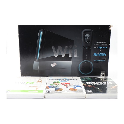 Limited Edition Black Nintendo Wii + 3 games