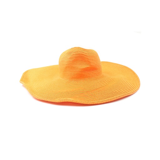 Crochet Composition Of the Fibers Orange Straw Floppy WideHat  paper 100%