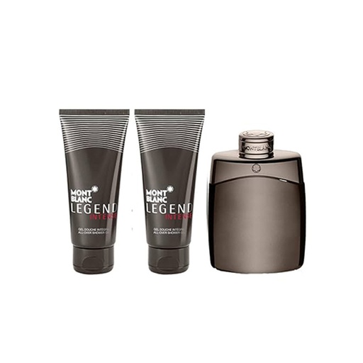 Mont Blanc Legend Intense- Eau De Toilette 100 ml  3.3 fl.oz + After Shave Balm 100 ml +  All-Over Gel 100 ml