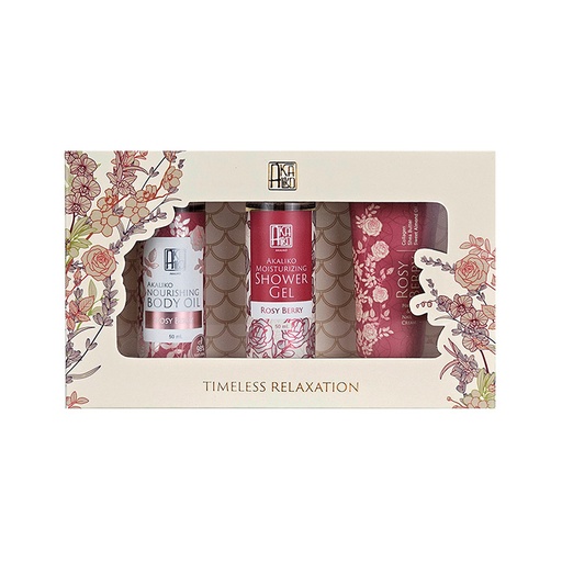 Akihiko Travel-Size Rose Berry Body Moisturizer Set