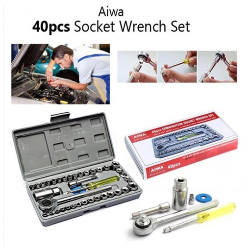 Aiwa 40 PCs Combination Socket Wrench Set
