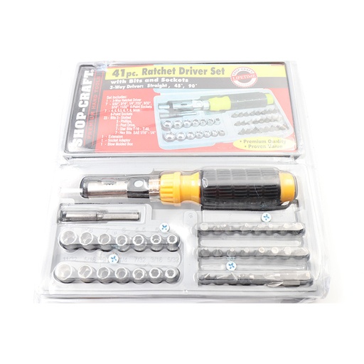 Shop-Craft 41 Pc Ratchet Driver Set - With Bits And Sockets