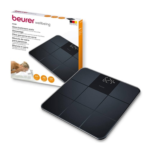 Beurer GS235 Wellbeing Glass Bathroom Scale, Dot Matrix Display, Non Slip Structure Magic Display