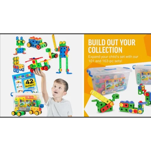 BrickYard 163 Pieces Age 3+, Building Blocks , Learning Through Play