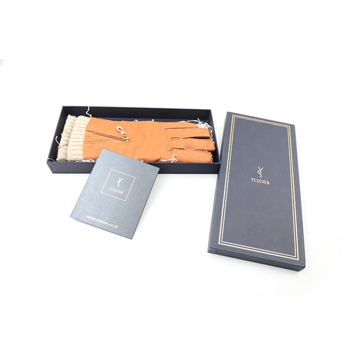 Yiseven Leather Gloves YDGW004 Cognac- Women 7