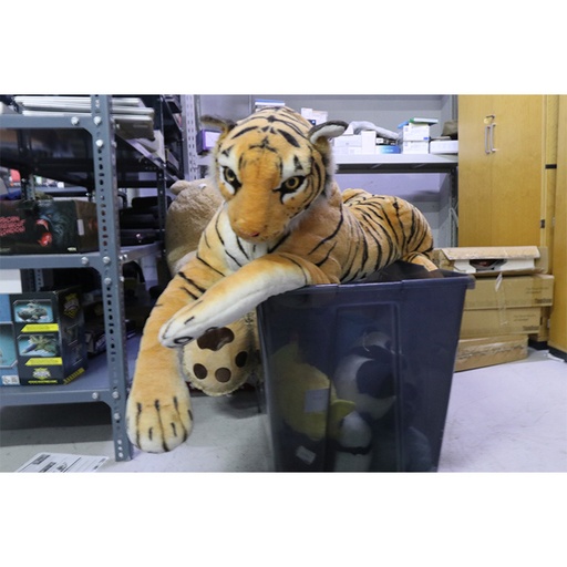 American Furniture Warehouse Tiger Cat Large Laying Down Plush With Tail