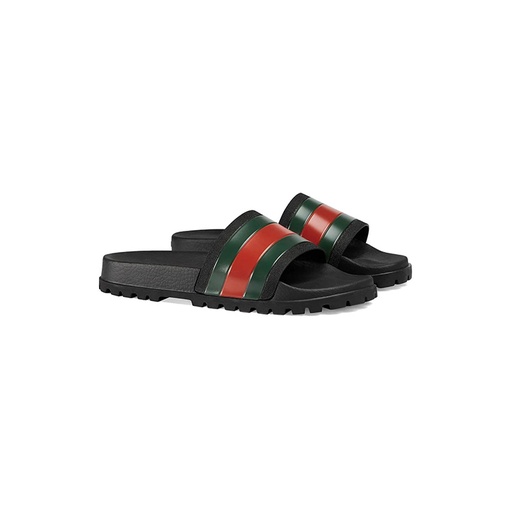 Gucci Black Pursuit Web Slides 429469GIB10