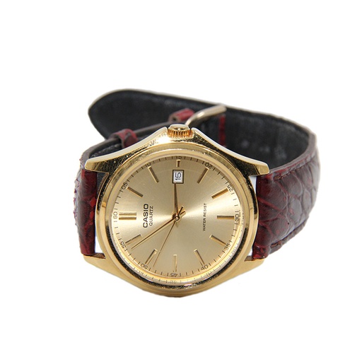 Casio Quartz MTP1183, With a Beautiful dark reddish-brown colored Strip,