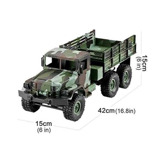 Zhangl MN-77 RC Military Truck, Radio Control 1/16 All Terrain Remote Control Military Truck 2.4Ghz 4WD RTR Controller Electric RC Off Road Trucks Vehicle Rechargeable Batteries Great Gift for Kids Bo