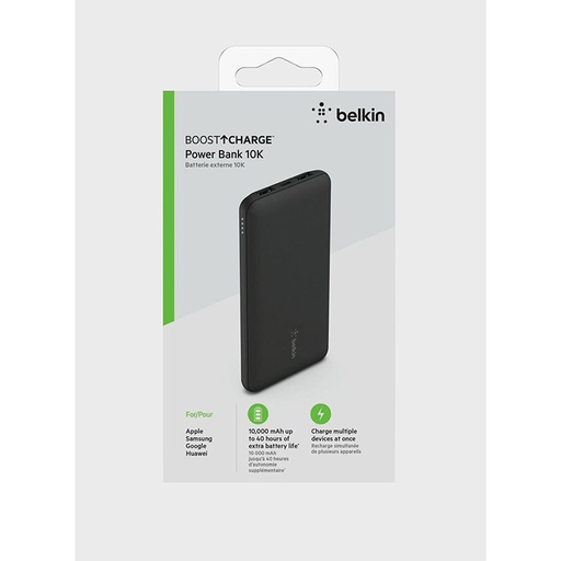 Belkin Boost Charge Power Bank 10k , up to 4 hours of extra battery Life , Multiple devices Charge