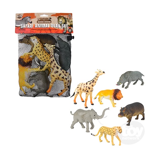 Safari Animals Play Set 6 pc