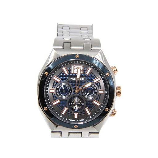 Police 15995J, Dual ,Time Stainless Steel