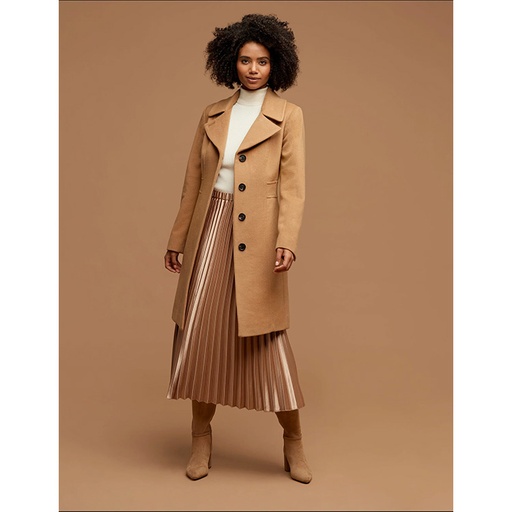 Anne Klein Women's Mid Wool Coat with Notch Collar Notch Collar Wool Coat