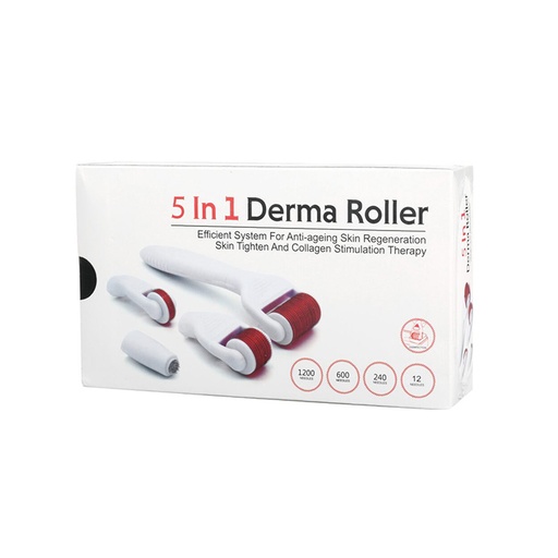 5 In 1 Derma Roller, Efficient System For Anti-Ageing Skin Regenaration Skin Tighten And Collagen Stimulation Therapy