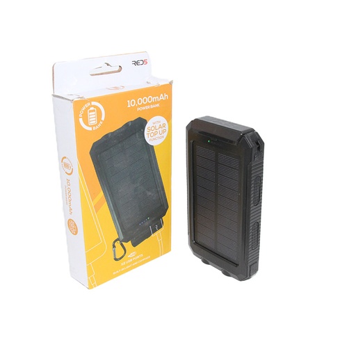 Solar Power Bank 10000 mAh, Build In Compass + double Light