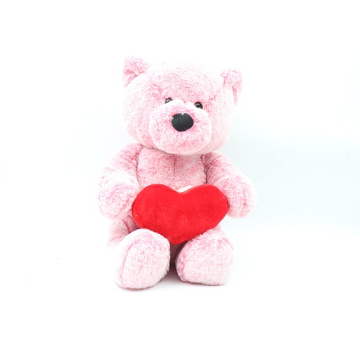 Beautiful Pink Bear With Holding A Red Heart