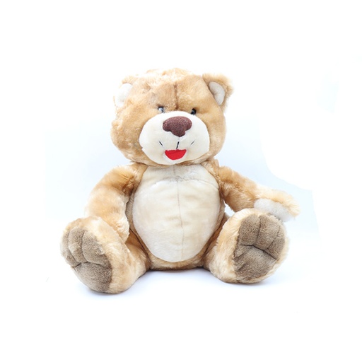 Brown Bear Smilling with red tong