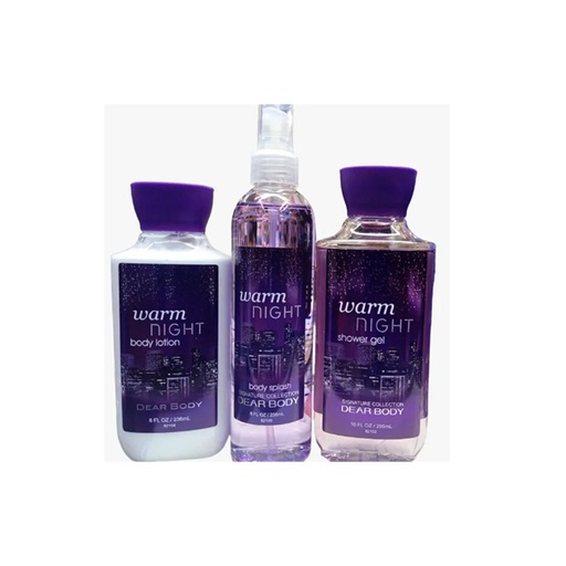 Warm Night Shower Gel 295 ML + Fine Fragrance Mist 236 ML + Body Lotion 236 ml