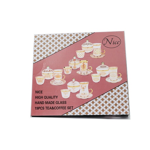 Nice New High Quality Hand Made Glass 19 Pcs Tea & Coffee Set