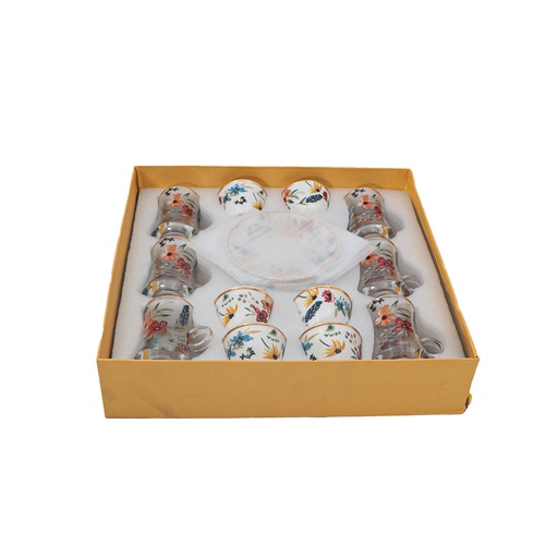 Casablu 18 Pcs Set Cup And Saucer Set (Cup And Saucer 6+6, Cawa Cup 6 PCS)