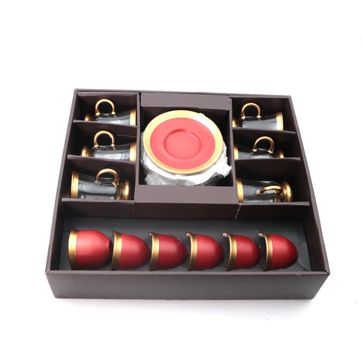 KSM Series 18 Piece Tea Glass Set with Handle Gold