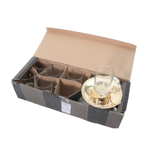 silver& gold plated tea galss 6 set