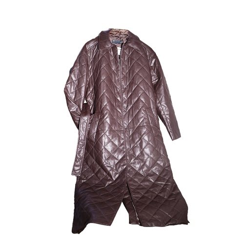 Asos Design Tall Leather Look Longline Puffer Coat-