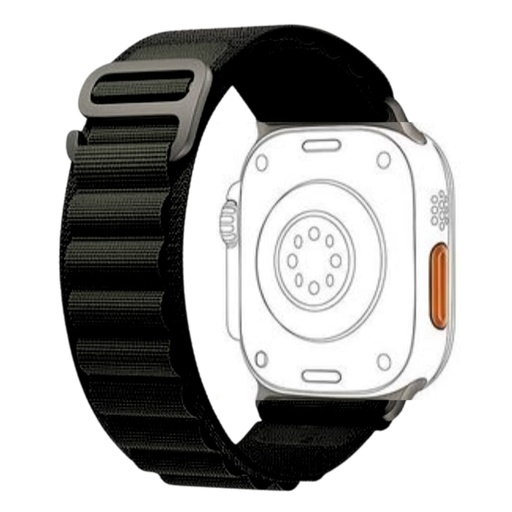 Alpine Woven Nylon Watch Band for Apple Watch 38/40/41mm Universal Watch Band XO BT05A - BLACK