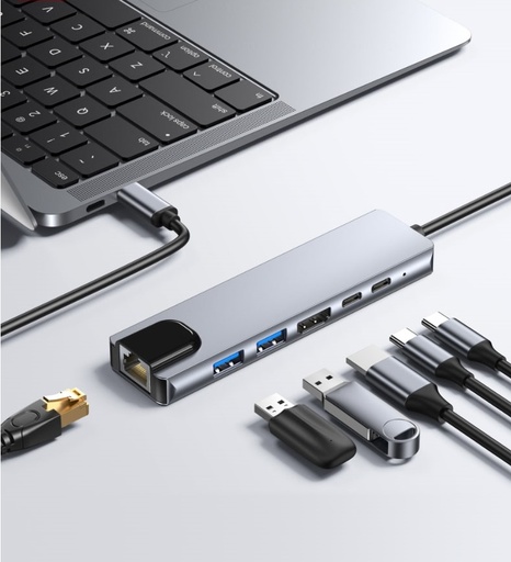XO HUB013 USB C Hub 6 in 1