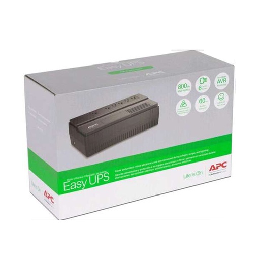 Schneider Electric APC Easy UPS, 800VA, Floor/Wall Mount, 230V, 4x Universal outlets, AVR, BV800I-MSX