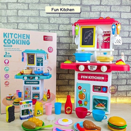 Kitchen Playset with Blue Simulated Spray Table Light & Sound Spray
