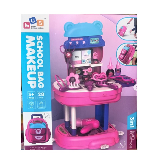 3 in 1 Backpack DIY Fashion Beauty Toys for Girls Makeup Bag