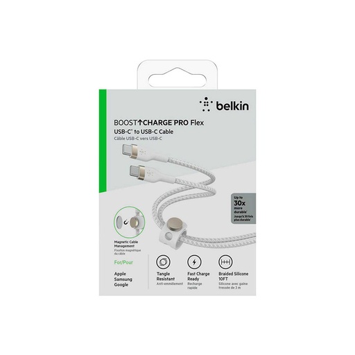 Belkin BoostCharge Pro Flex, USB-C Cable With Lightning Connector
