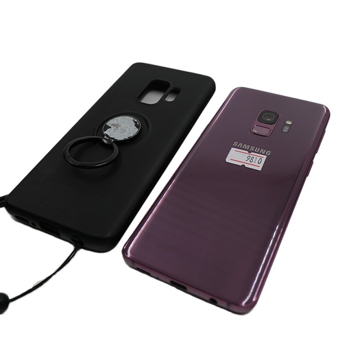 سامسونغ غالكسي S9 64Gb + غطاء أسود مع قبضة الإصبع ، وردي لامع