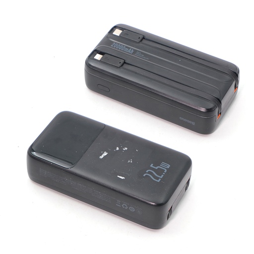 OS-Baseus Comet Series Dual-Cable Digital Display Fast Charge Power Bank 20000mAh 22.5W Black