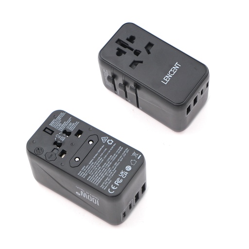 LENCENT Universal Travel Adaptor, 100W Gan International Fast Charger Power Adaptor