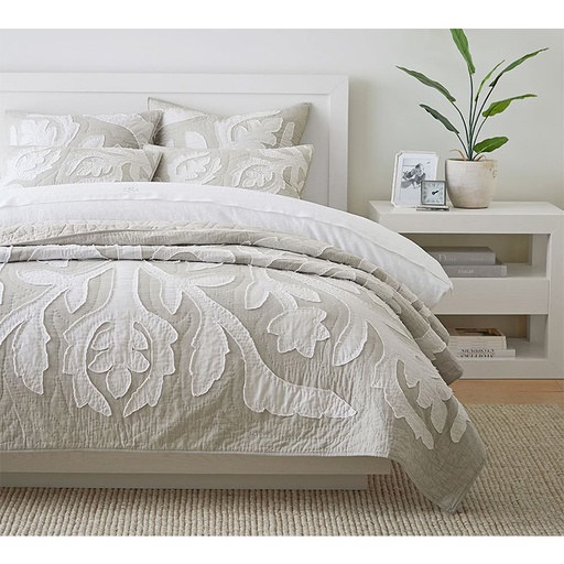 Pottery Barn Ohana Quilt King Cal King Gray Hawaiian 274 x 233 cm