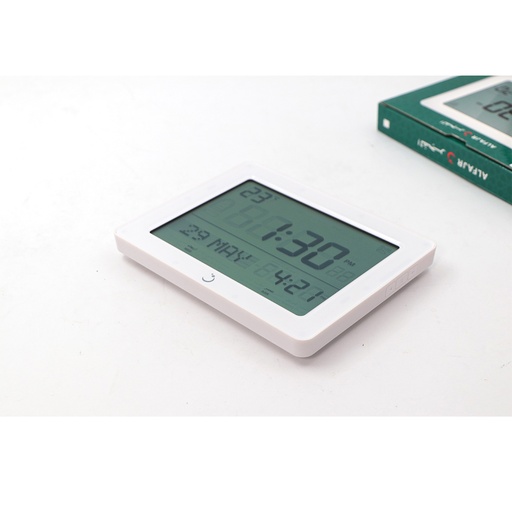 NAlfajr Desk Clock CF-19, Arabic / English , Rime Format Am/PM or 24