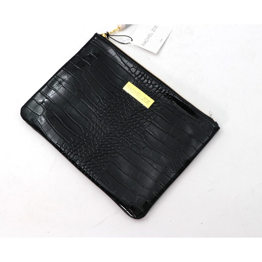 Rachel Zoe 2020 9 Inch Black Croc/Reptile  Cosmetic Bag