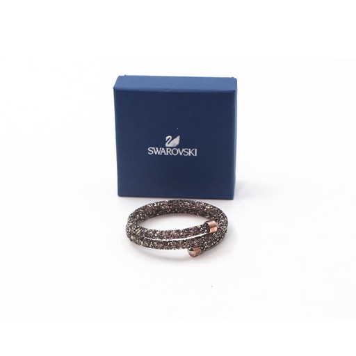 Swarovski Crystaldust  Double Bangle Multi Colored, Rose Gold Tone Plated