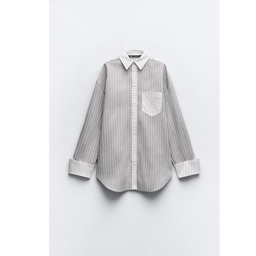 ZARA Striped Shirt with Trim 3067/019/802 Size - XS