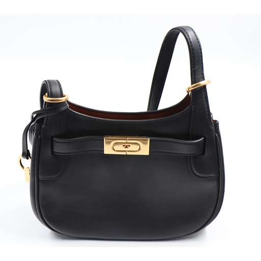 Tory Burch Small Black Lee Radziwill Saddle Bag, ** Comes Like In The Picture