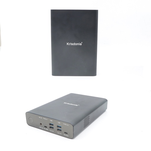 Krisdonia Massive Power Bank 64000 mAh Model: NJF-9X, DC-Input 19V/3.2A, Type-c1 Input/Output PD100W,   USB1.2.3.4 Output: 5v/9V/12V 3A