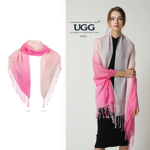 UGG 100% Merino Wool Tie Dye Scarf Pink And Rose