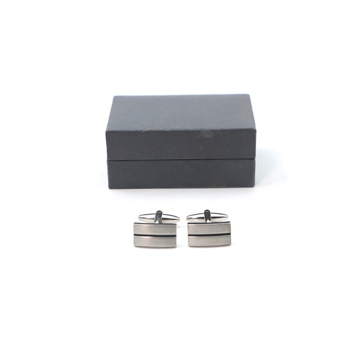 John LewisStripe Oblong Cufflinks, Grey