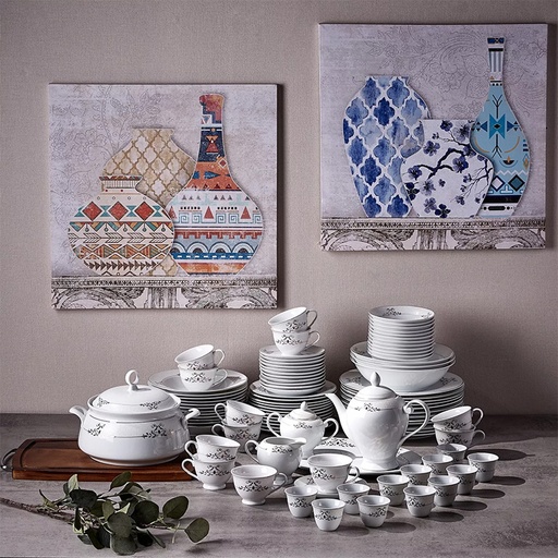 Aurea Printed 95- Piece Dinner Set