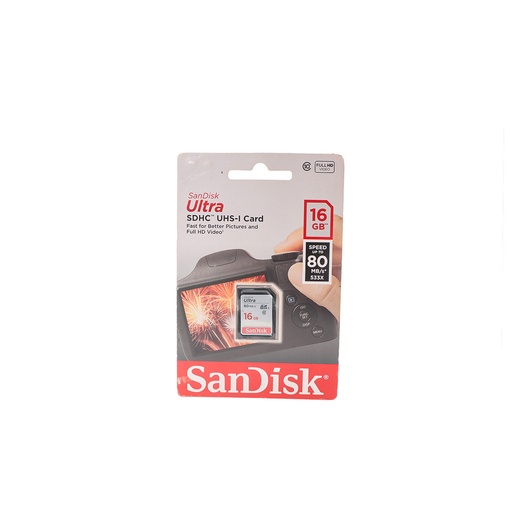 Sandisk Yltra 16 GB Class 10SDHC 80 mb/S
