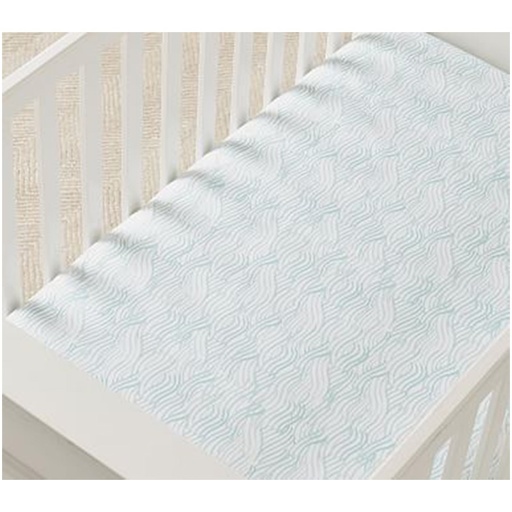 Pottery Barn baby Kelley Waves Organic Crib Fitted Sheet